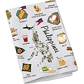 Philippines Country Map Asia Cuisine Lover Kitchen Towel Mom Dad BFF Filipino Food Cooking Travel Dish Towel (Philippines)
