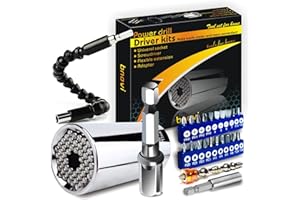 bnowi Home DIY Tools Set Universal Socket Wrench Auto Adjustable Size Strong Magnetic Screwdriver and Bendable Extension Cable for Corner Stocking stuffers Presents Gifts for man Christmas