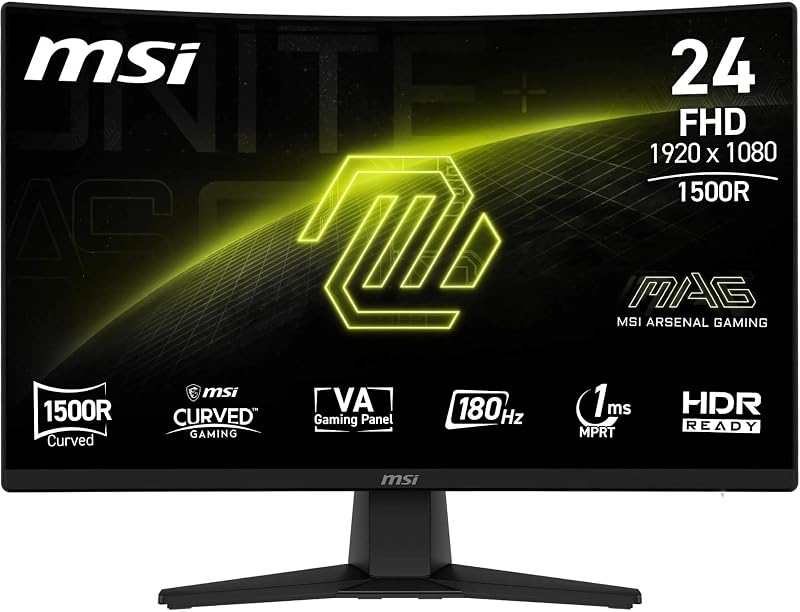 MAG 242CA Monitor Gaming 24" FHD 1500R 1920x1080 VA, 180 Hz, 1ms