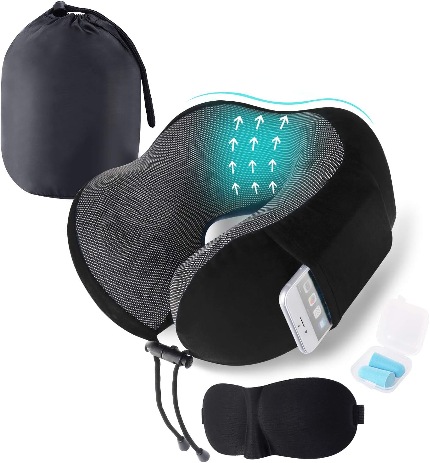 OneChois Reise Nackenkissen, Memory Foam Nackenhörnchen, bequemer