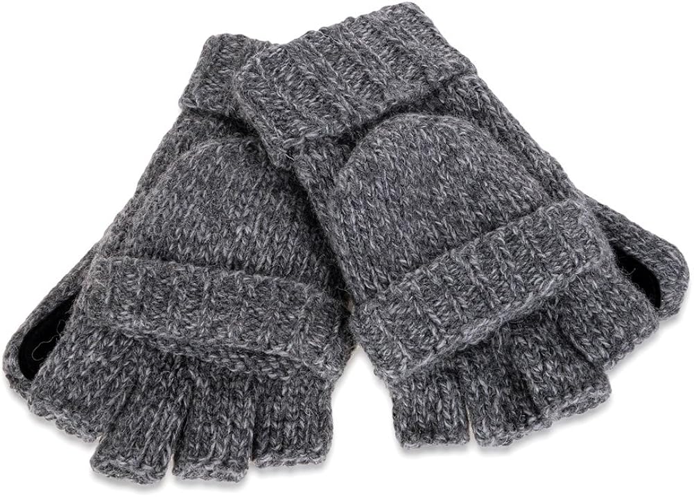 VBIGER Winter Gloves Warm Wool Mittens With Mitten Cover at  Men’s Clothing store