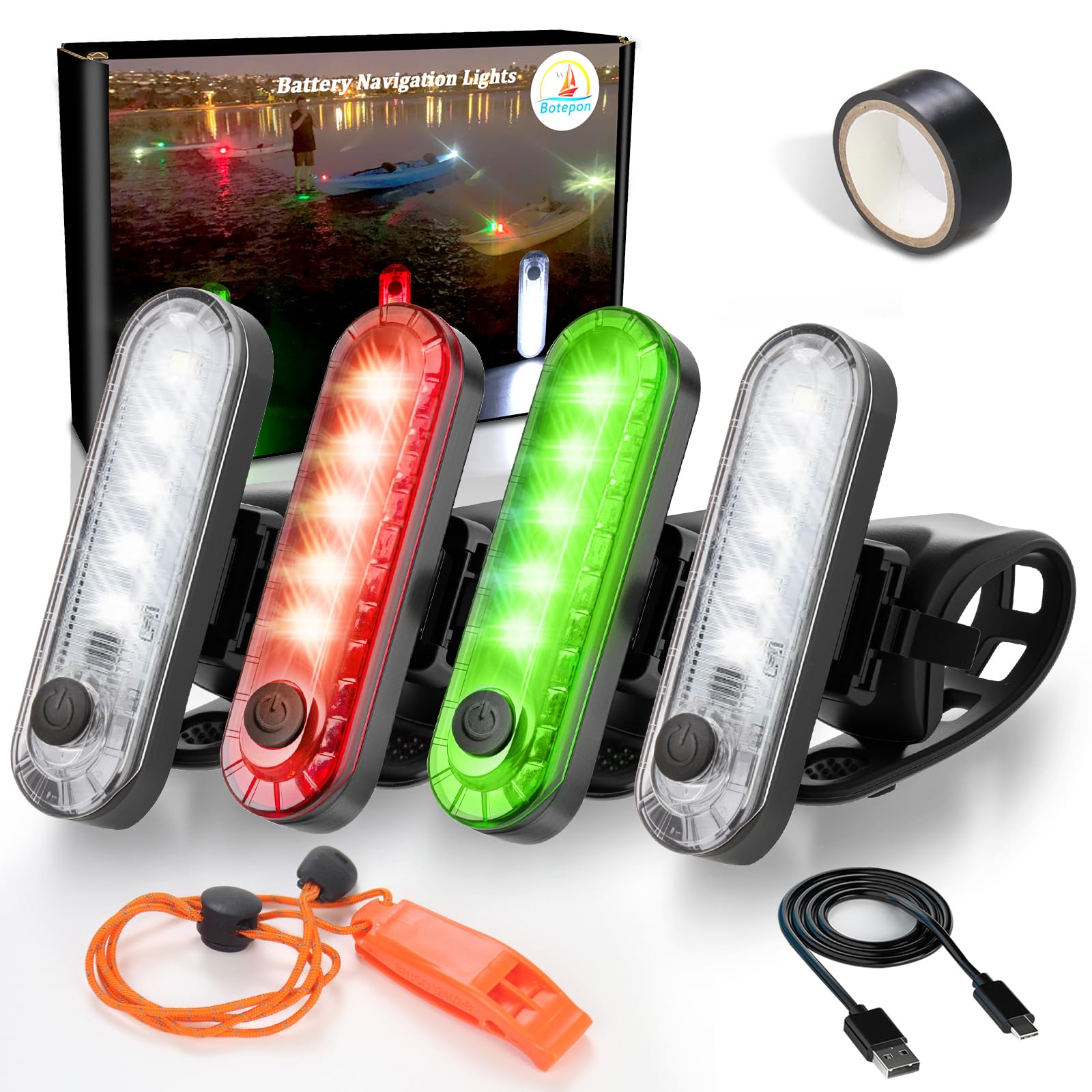 Photo 1 of Botepon Kayak Navigation Lights Stern Lights Battery Operated, Waterproof Kayak Lights For Night Kayaking, Paddle Board Lights, Marine Safety Lights For Pontoon Boat, Bass Boat, Dinghy