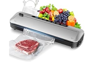 Vacuum Sealer for Food,75Kpa Precision Suction Power 6-in-1 Food Sealer with Digital Timer