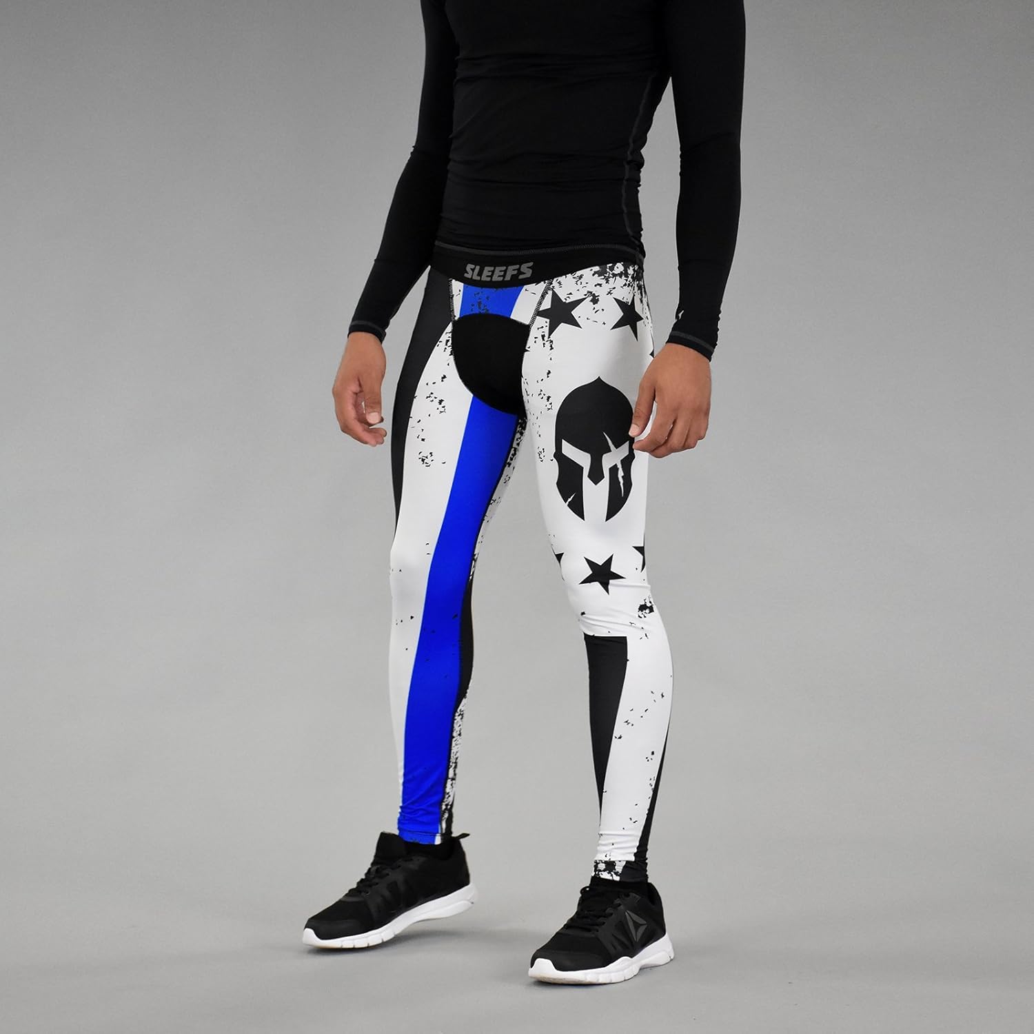 雪米国フラグ13 Stars Betsyローズシンブルーラインタイツメンズの B077fktc5fwhite Blue Black