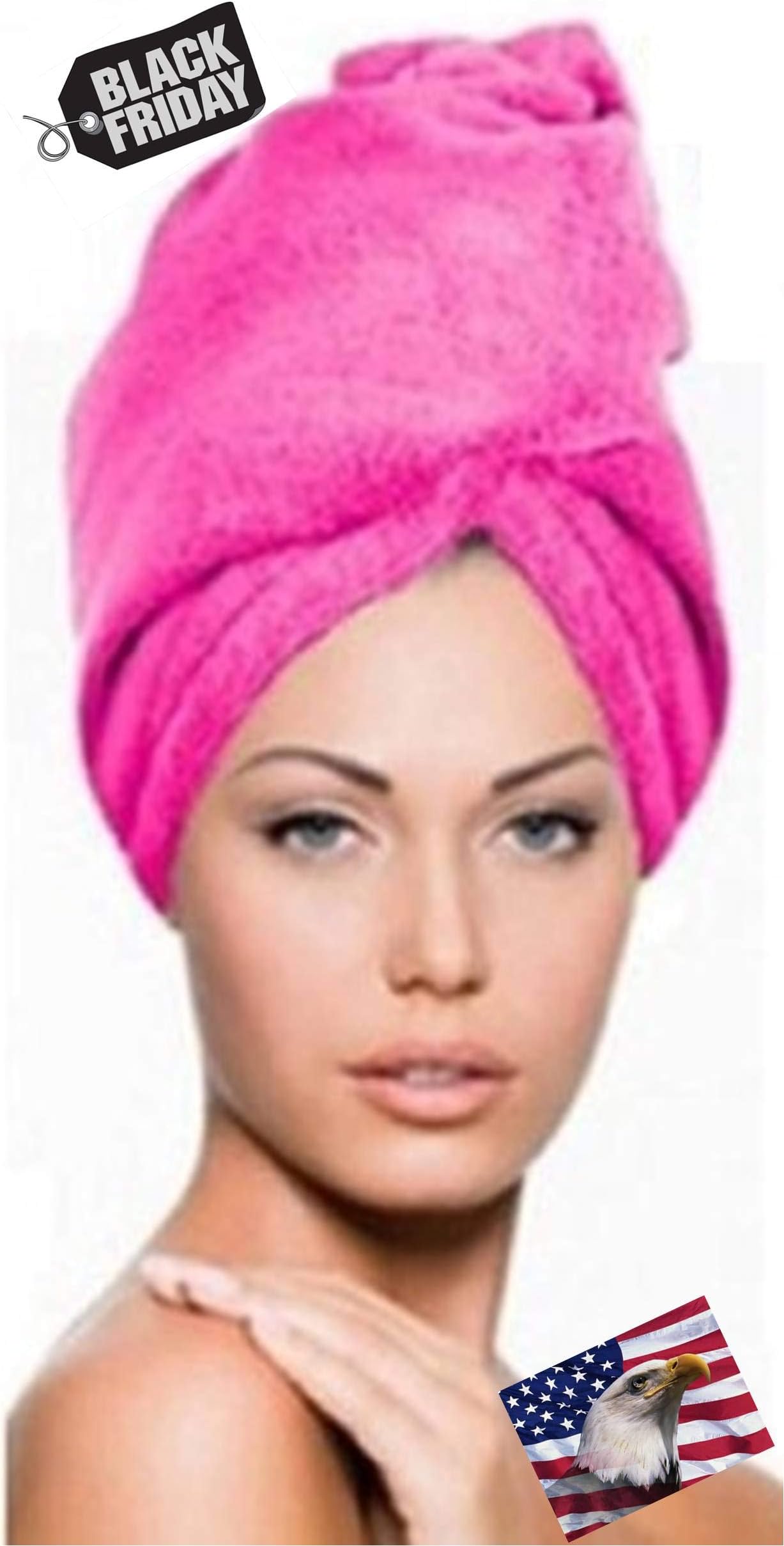 iLett Microfiber Hair Towel Intense Pink with 300g (11oz) thikness