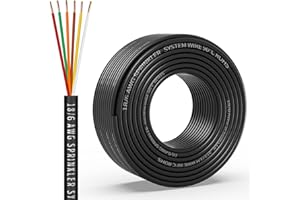 WJRZA 18/6 Solid Sprinkler System Wire 50ft, 18 Gauge Irrigation Wires PVC Jacket Sprinkler Cable for Underground Irrigation Valves Field Central Control System