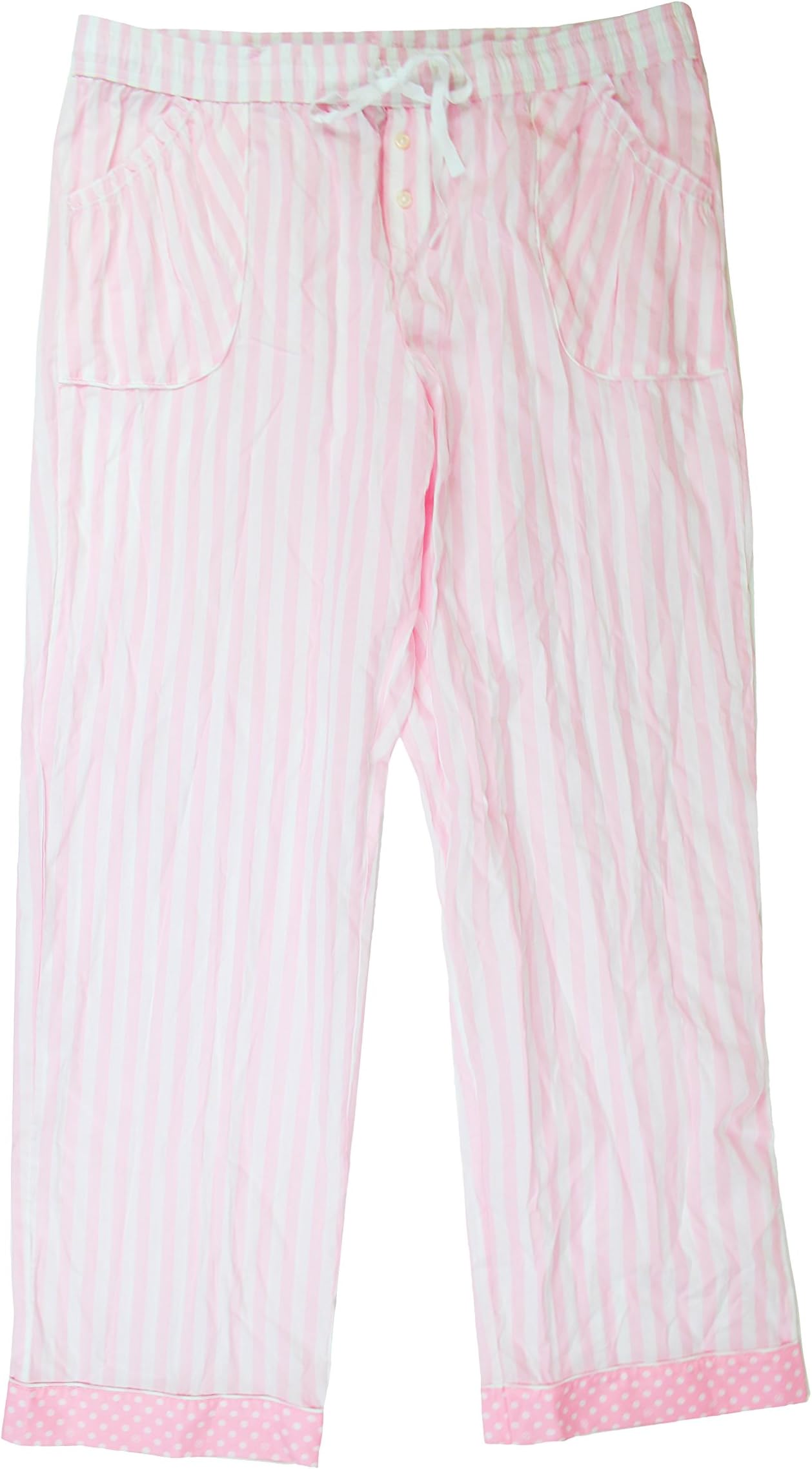 Victoria's Secret Original Print Pajama Sleeping Pants (Large, Polka Dot Hem)