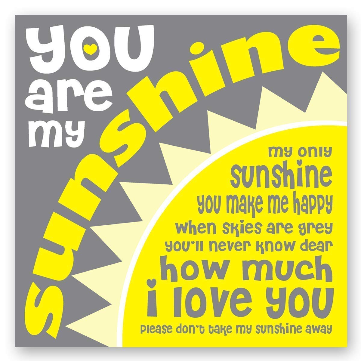 Amazon Com You Are My Sunshine Song Lyrics Nursery Decor 8x8 Square Print Handmade