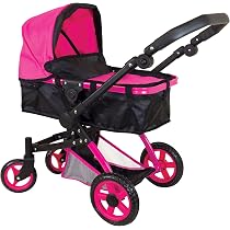 Amazon.com: Lissi Urban Baby Doll Pram, Pink,black Small : Toys ...