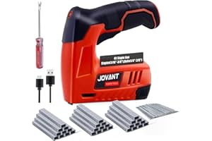 JOVANT Electric Staple Gun with 3000 Staples 650 Nails, Upholstery Staple Gun for Wood Crafts Carpentry Decoration DIY, 4V 2 in 1 Cordless Brad Nailer Fits 18GA 1/4"-1/2" Nails and 22GA 3/16"-3/8" Staples