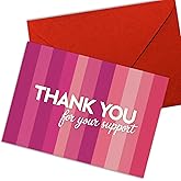 Breast Cancer Support Thank You Card – Heartfelt Gratitude for Cancer Caregiver, Supporter, Family, Friend – Appreciation Message for Help During Cancer Treatment – 8x5.3 Inch (Cancer Support)