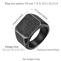 FindChic Customized Square Signet Rings Text