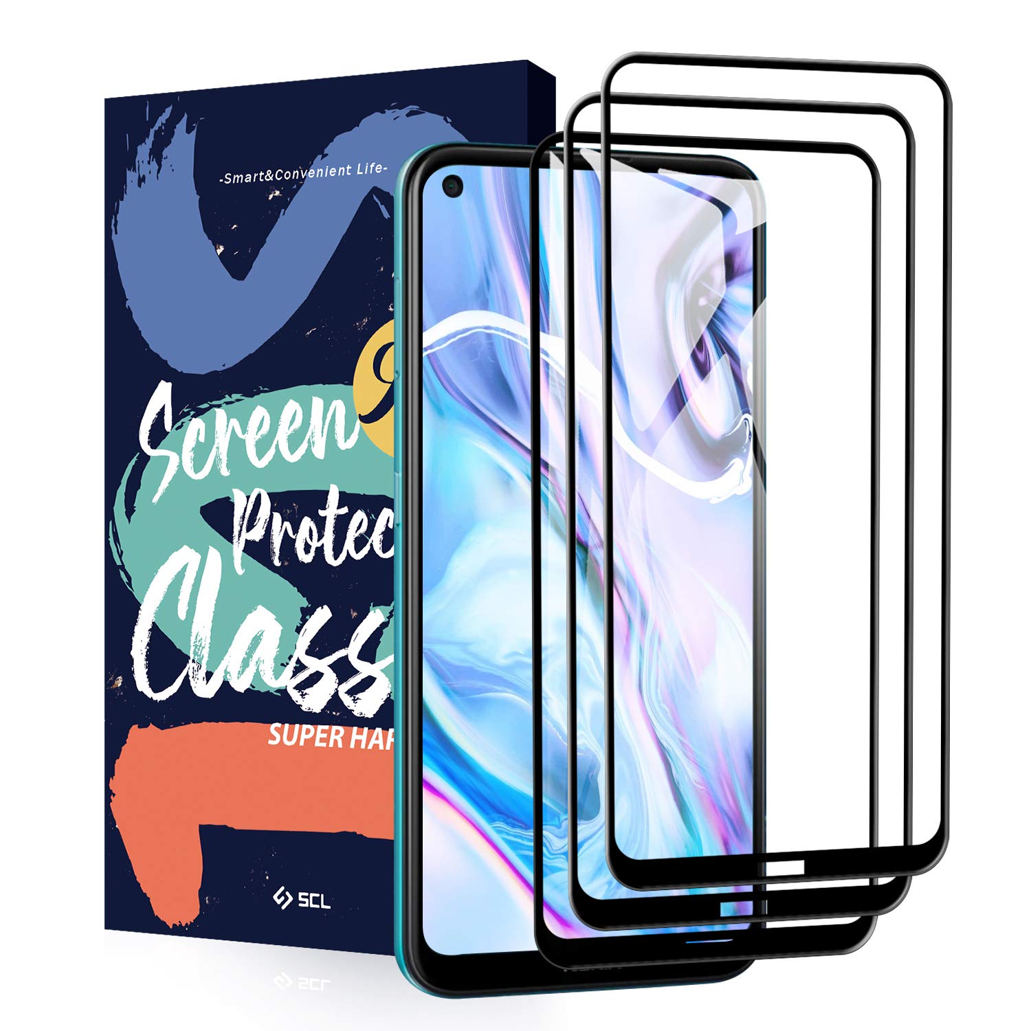 SCL Screen Protector Compatible with Nokia 3.4/5.4 Screen Protector for Nokia 5.4 Tempered Glass Film Nokia 3.4 [3-Pack], [3D Curved Full Coverage, Easy Installation, Bubble-free, 9H Hardness]