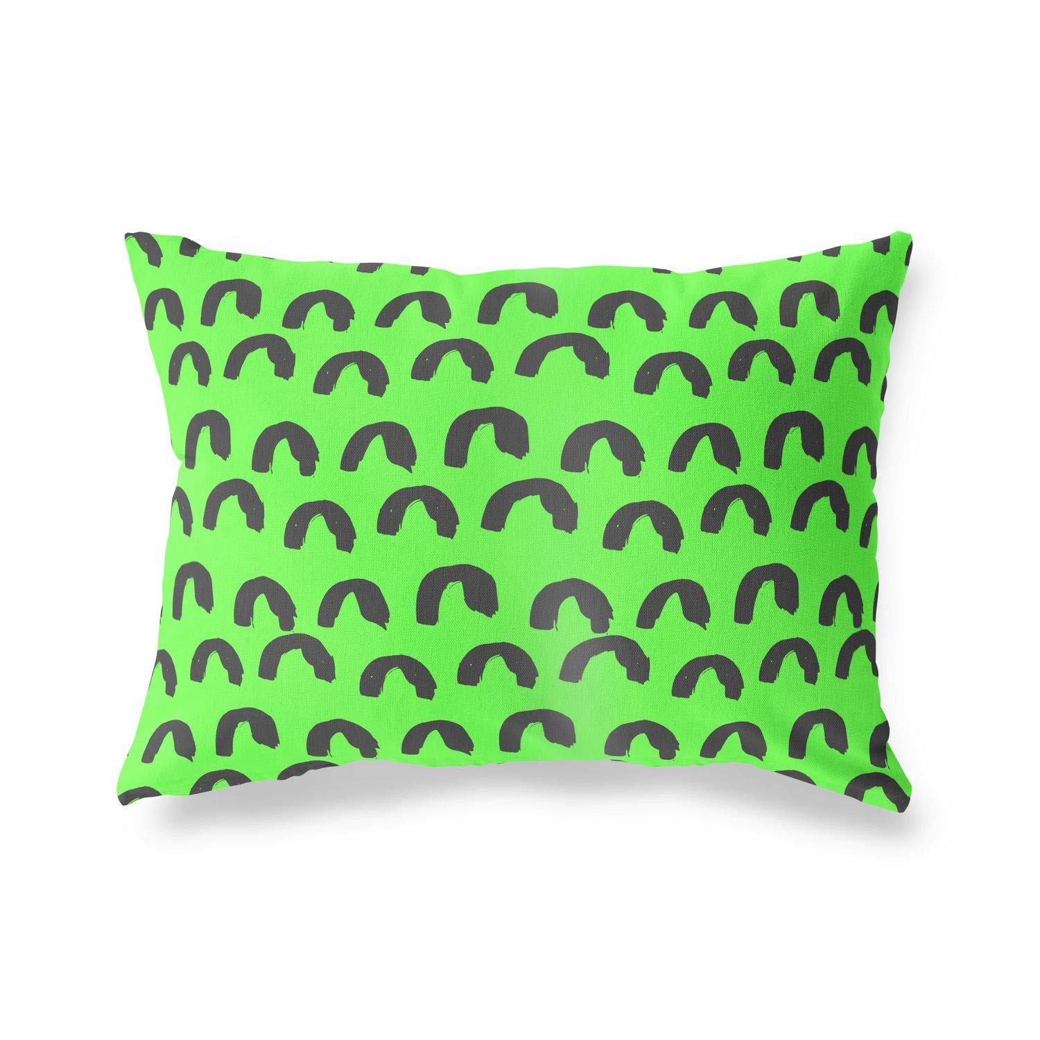 Bonamaison Decorative Cushion Cover Neon Green & Fume, Throw Pillow Covers, Home Decorative Pillowcases for Livingroom, Sofa, Bedroom, Size: 35x50 Cm - Designed and Manufactured in Turkey