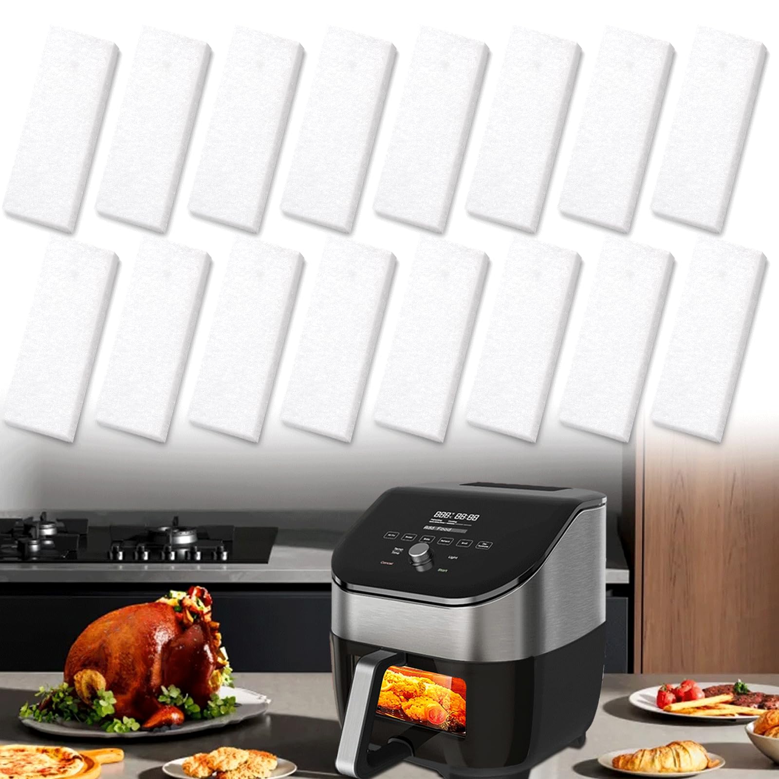 Photo 1 of 16Pcs Air Fryer Filter for Instant Vortex Plus 6-Quart Air Fryer, Effective Odour Removal, Compatible with Instant Vortex Air Fryer Accessories