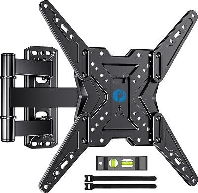 Pipishell TV Wall Mount for Most 26 32 50 55-60 inch TVs, Full Motion TV Mount with Swivel, Tilt & Extension, Single Stud Wall Mount Bracket Holds up to 77 lbs, Max VESA 400x400mm, PIMF11