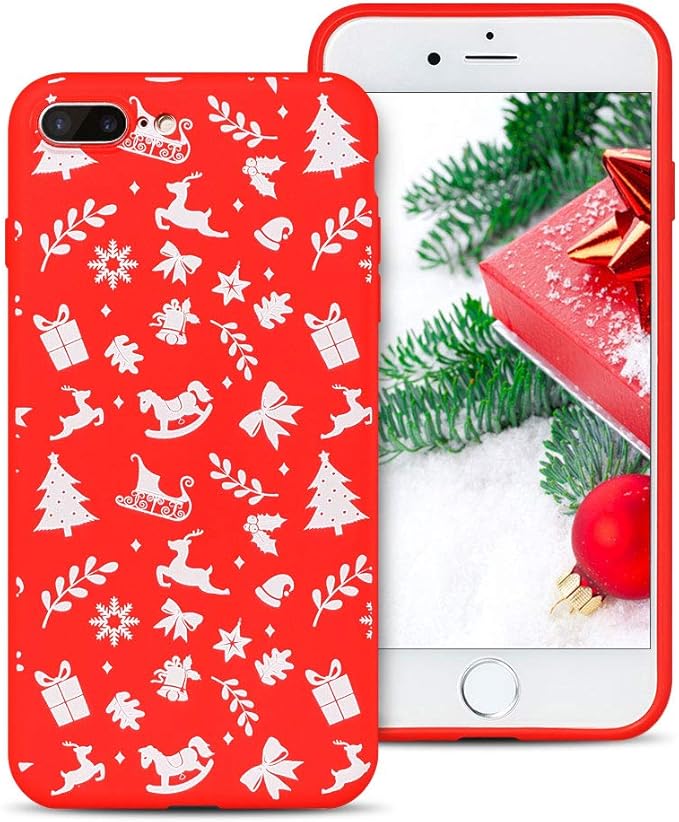 Immagini Natale Per Cellulare.Moevn Natale Cover Per Iphone 7 Plus 8 Plus 3d Carina Serie Natalizie Custodia Per Iphone 8 Plus Sottile Morbido Tpu Silicone Matte Opaco Protezione Cellulare Gomma Gel Antiurto Caso Bianco Amazon It Elettronica