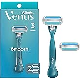 Venus Smooth Women's Razor with Reusable Razor Handle + 2 Razor Blade Refills 1 Pack (Count of 3)