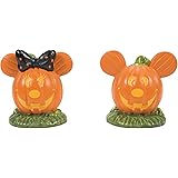 Department 56 Disney Village Halloween Accessories Pumpkintown Mickey and Minnie Mouse Topiaires Figurine Set, 1.75 Inch, Mul
