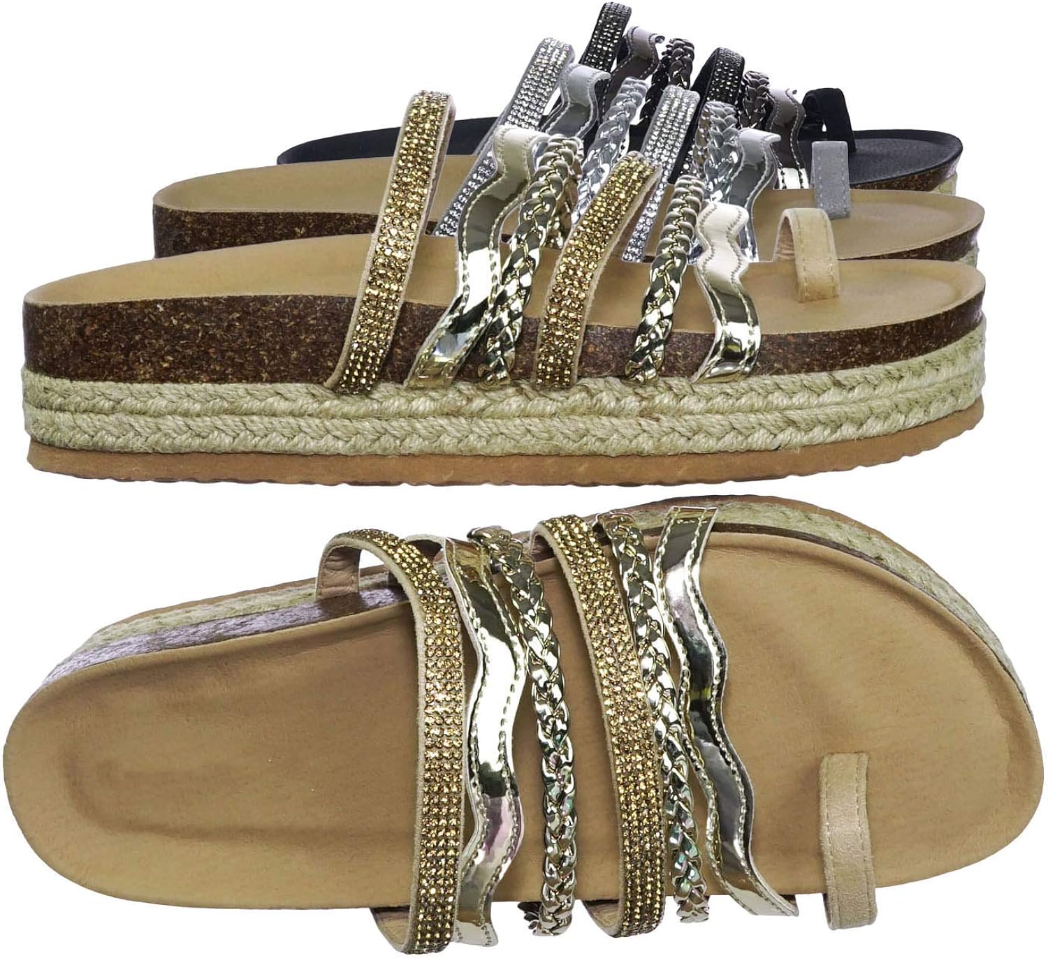 gold flatform sandals