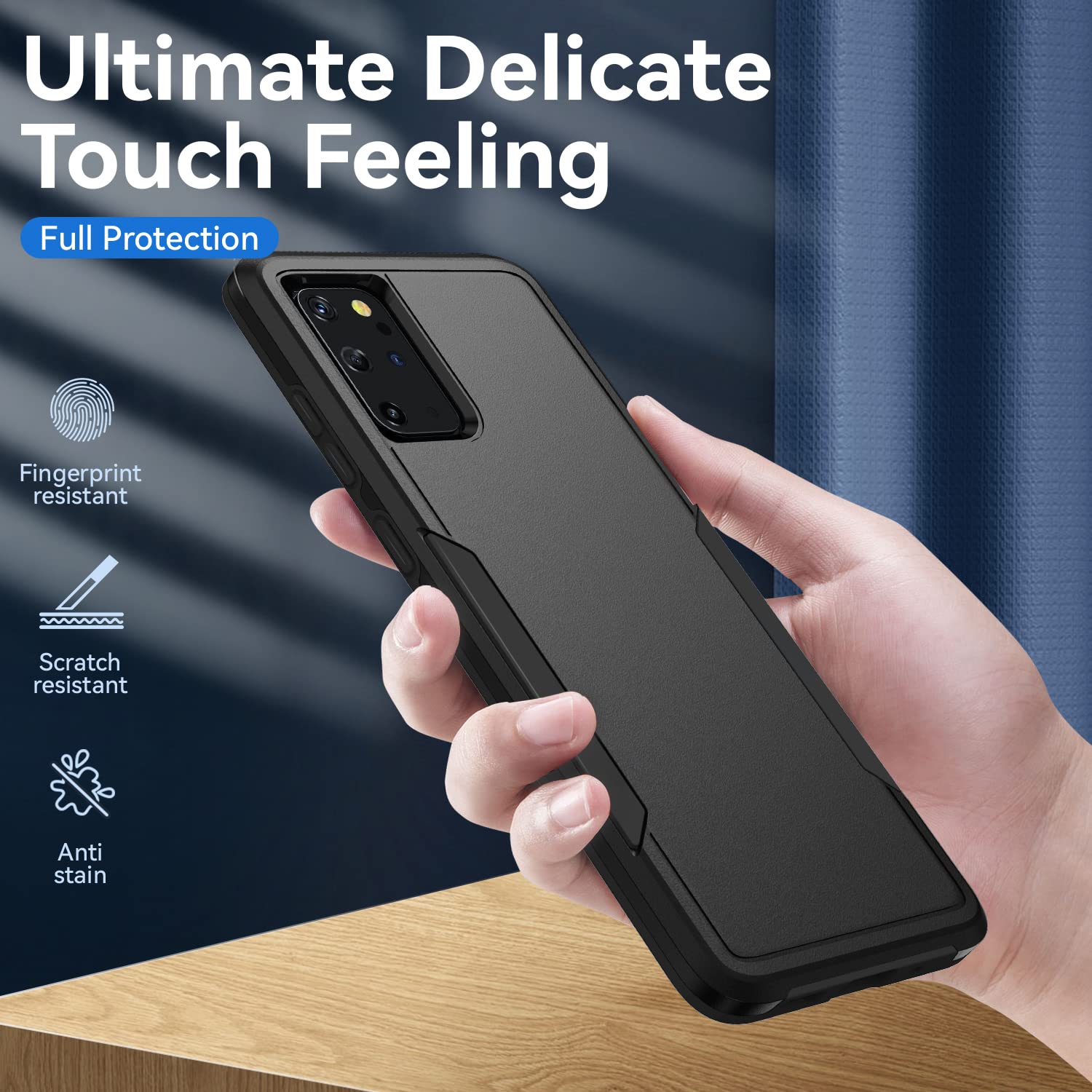 for Galaxy S20 Plus Case, with HD Screen Protector [Military Grade Drop Tested] Heavy-Duty Tough Rugged Shockproof Protective Case for Samsung S20 Plus, Black