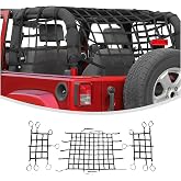 Linskip Heavy Duty Cargo Net Compatible with 2007-2017 Jeep Wrangler JK 2Door, Trunk Divider Net for Jeep JK Exterior Accessories(Black)