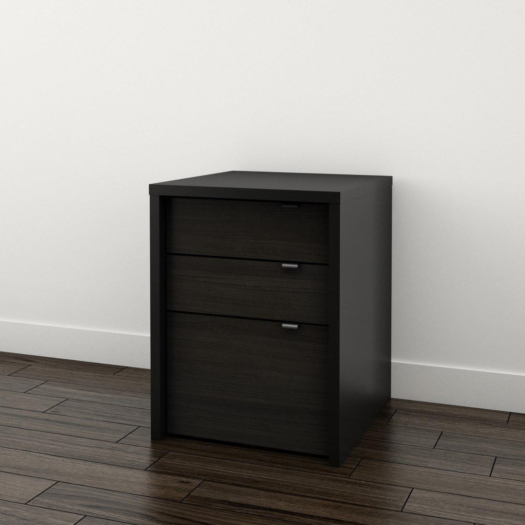 Amazon Com Sereni T 3 Drawer Filing Cabinet From Nexera Black And Ebony Furniture Decor