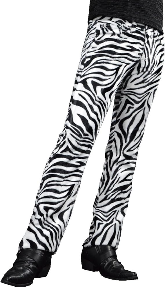 Amazon ブラックバリア Black Varia パンツ ゼブラ柄 フェイクファー メンズ シューカット ブーツカット ボトムス ロング パンツ ホワイト白ブラック黒ゼブラ ロングパンツ 通販