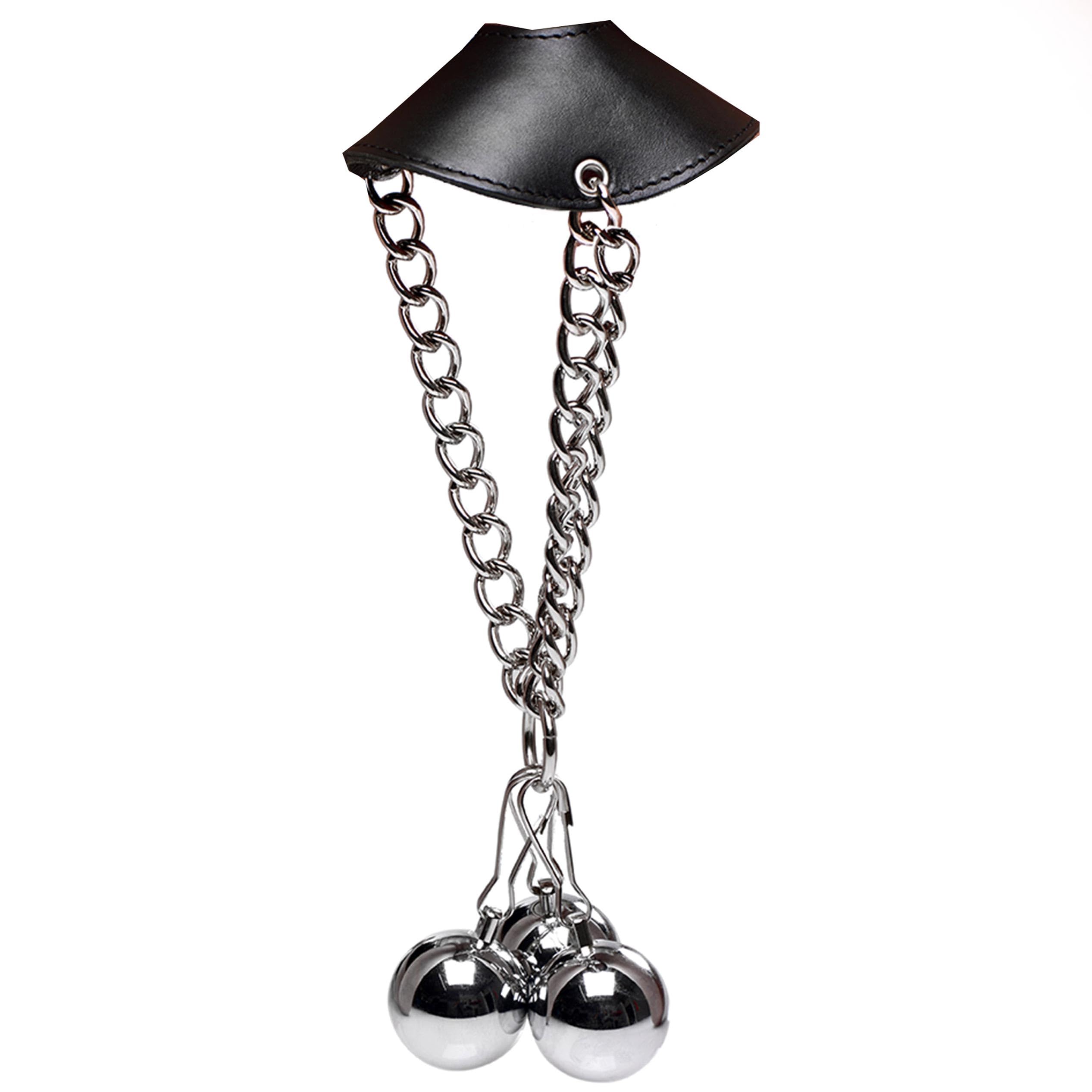 Strict Leather Black Parachute Ball Stretcher with Spikes