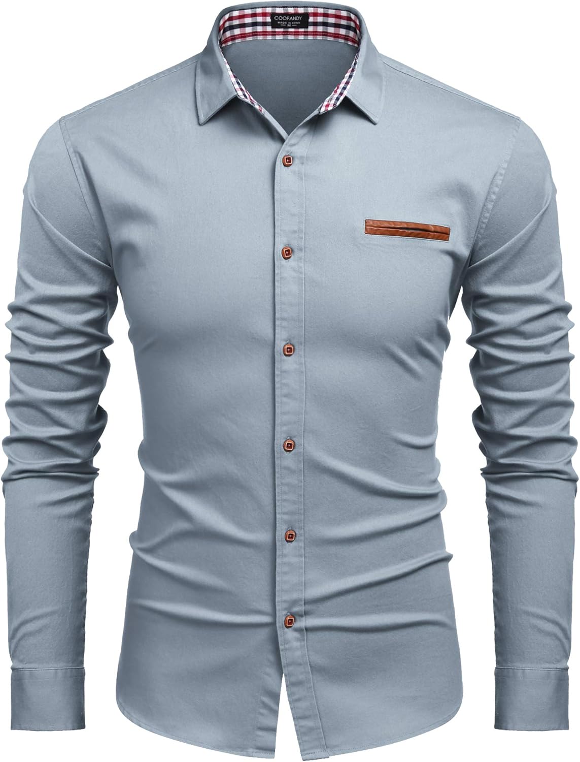 COOFANDY Men's Casual Dress Shirt Button Down Shirts Long-Sleeve Denim Work Shirt: Clothing