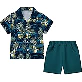 Coco&RARA Boys Clothes Beach Kids Hawaiian Shirt Button-Down Boy Outfits + Shorts