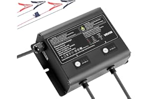 VEVOR Marine Battery Charger, 2-Bank, 5A 12V Onboard Boat Charger, IP68 Waterproof Smart On-Board Battery Charger, for Lithiu