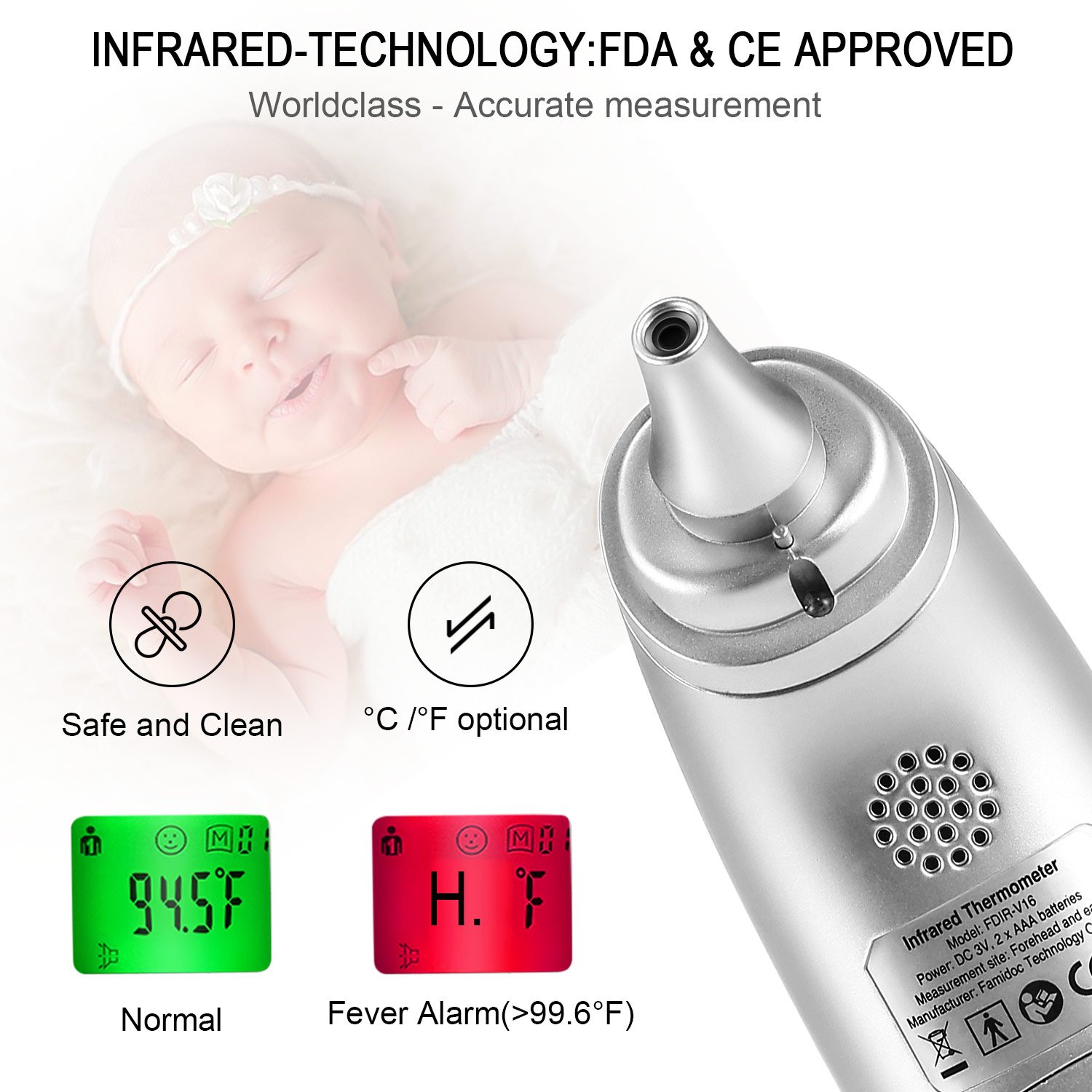 Metene Forehead and Ear Digital Thermometer, NonContact Thermometer