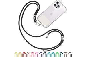 TBOC Black Cell Phone Lanyard - Comfortable Universal Smartphone Lanyard - Easy to Use Neck Phone Holder [White Ice Patch] - Adjustable Length Phone Strap Crossbody - Fits All Mobile Phones