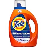 Tide Hygienic Clean Heavy 10X Duty Laundry Detergent Liquid Soap, Original Scent, HE Compatible, 59 Loads, 84 fl oz
