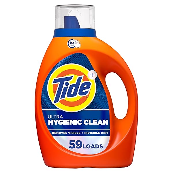 TIDE HYGIENIC CLEAN HEAVY 10X DUTY LAUNDRY DETERGENT LIQUID SOAP, ORIGINAL SCENT, HE COMPATIBLE, 59 LOADS, 84 FL OZ