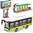 JSINMA City Bus Station Building Toy Set,Includes a Bus, 6 Minifigures and a Gas Station, Bus Toy for Kids Ages 6+ Years Old,Great Gift Idea for Boys and Girls,Compatible with City Sets(415 Pcs)