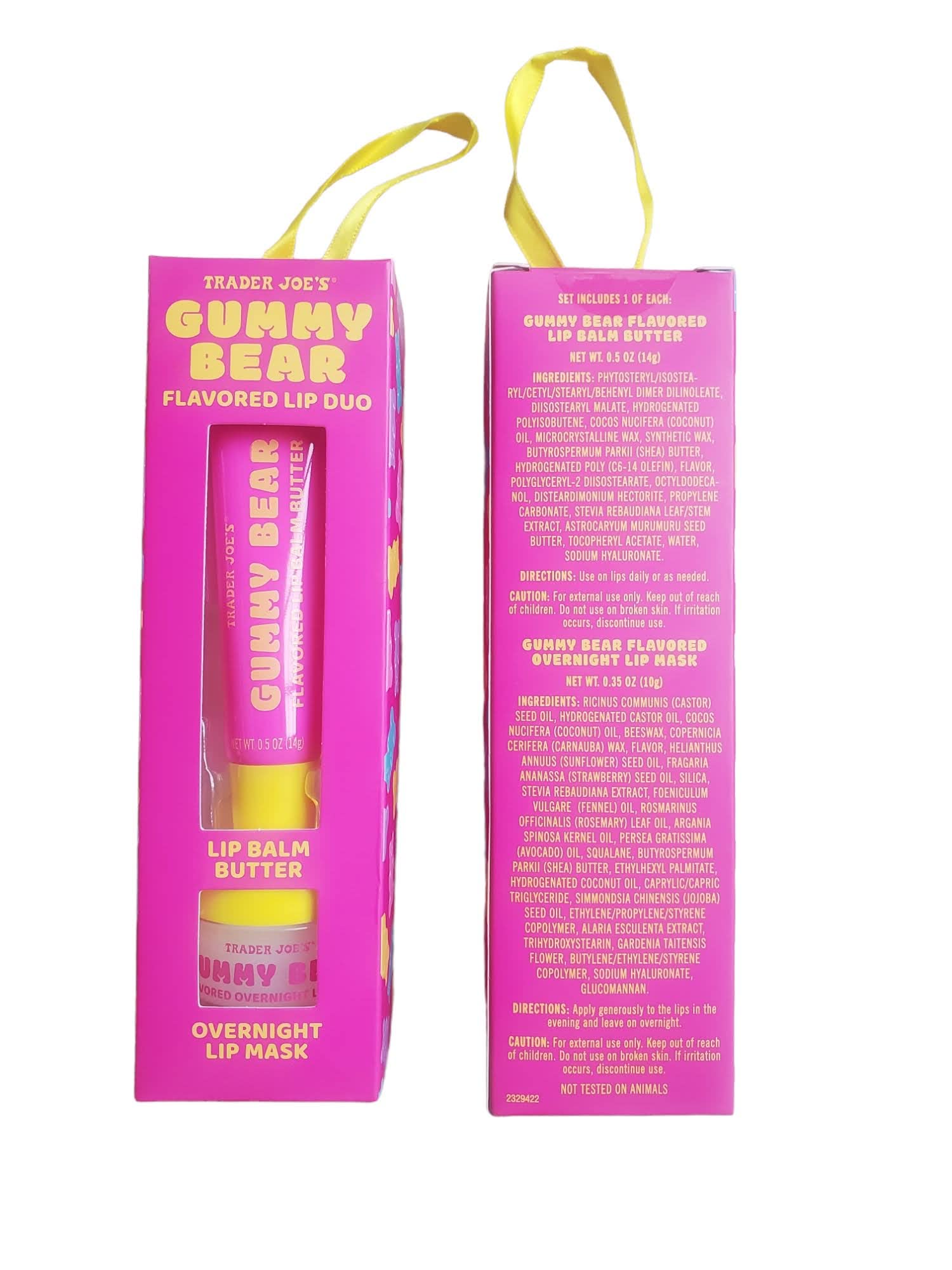Trader Joe's Gummy Bear Flavored Lip Duo Set : Lip Balm Butter & Overnight Lip Mask