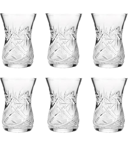Lot De 6 Verres à Thé Turcs Pasabahce Kurvig - 155 Ml En Verre Transparent