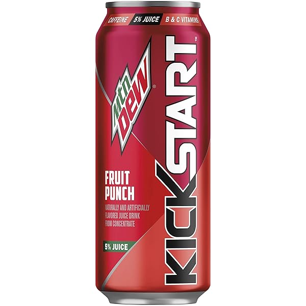 MOUNTAIN DEW KICKSTART ENERGY DRINK, FRUIT PUNCH, 16 OZ (PACK OF 1)