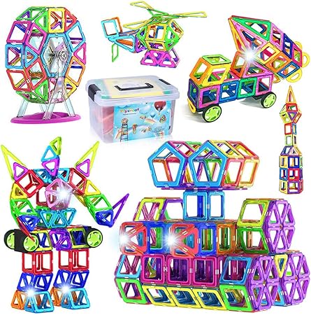 Amazon Flycreat マグネットブロック 磁気おもちゃ マグネットおもちゃ 磁石ブロック 観覧車付き 子供 知育玩具 おもちゃ 男の子 女の子 磁石玩具 立体パズル ゲーム モデルdiy 積み木 ブロック 想像力 創造力育てる 新年 キーズ 誕生日 ギフト クリスマス プレゼント