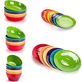 MIYOPESI 30pcs Multicolor Melamine Dinnerware Sets for Family