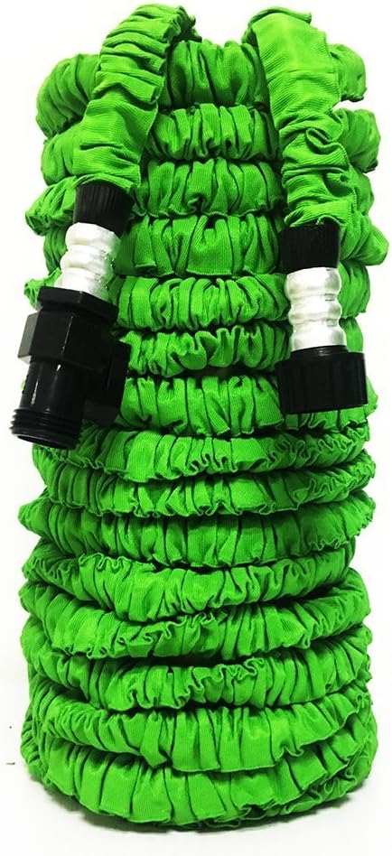 GenLed Expandable Garden Hose, 75FT Strongest Expanding Garden Hose on the Market with Triple Layer Latex Core & Latest Improved Extra Strength Fabric Protection for All Your Watering Needs(Green)