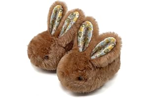 ROSYCLO Toddler Slippers Boy and Girl Bunny Slippers Plush Cute Non-Slip Warm Winter Shoes, Suitable for indoor and outdoor Kids Slippers