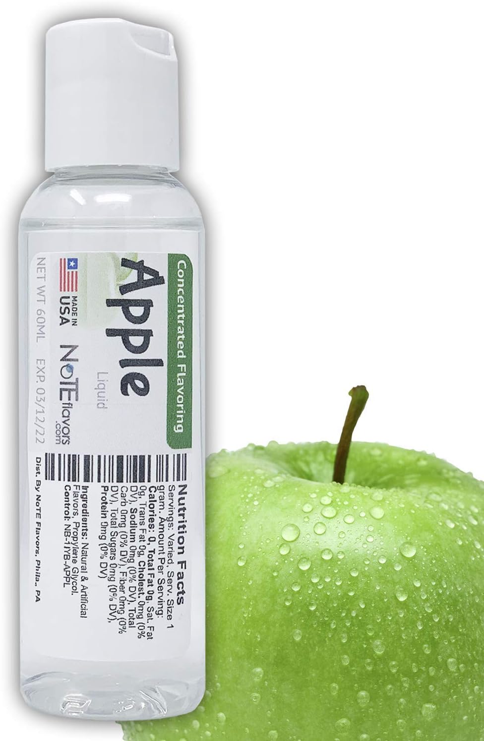 NoTE Liquid Apple 1-4oz - Food Grade Concentrated Flavoring for Cooking, Baking, or DIY Liquid (60mL/2oz)