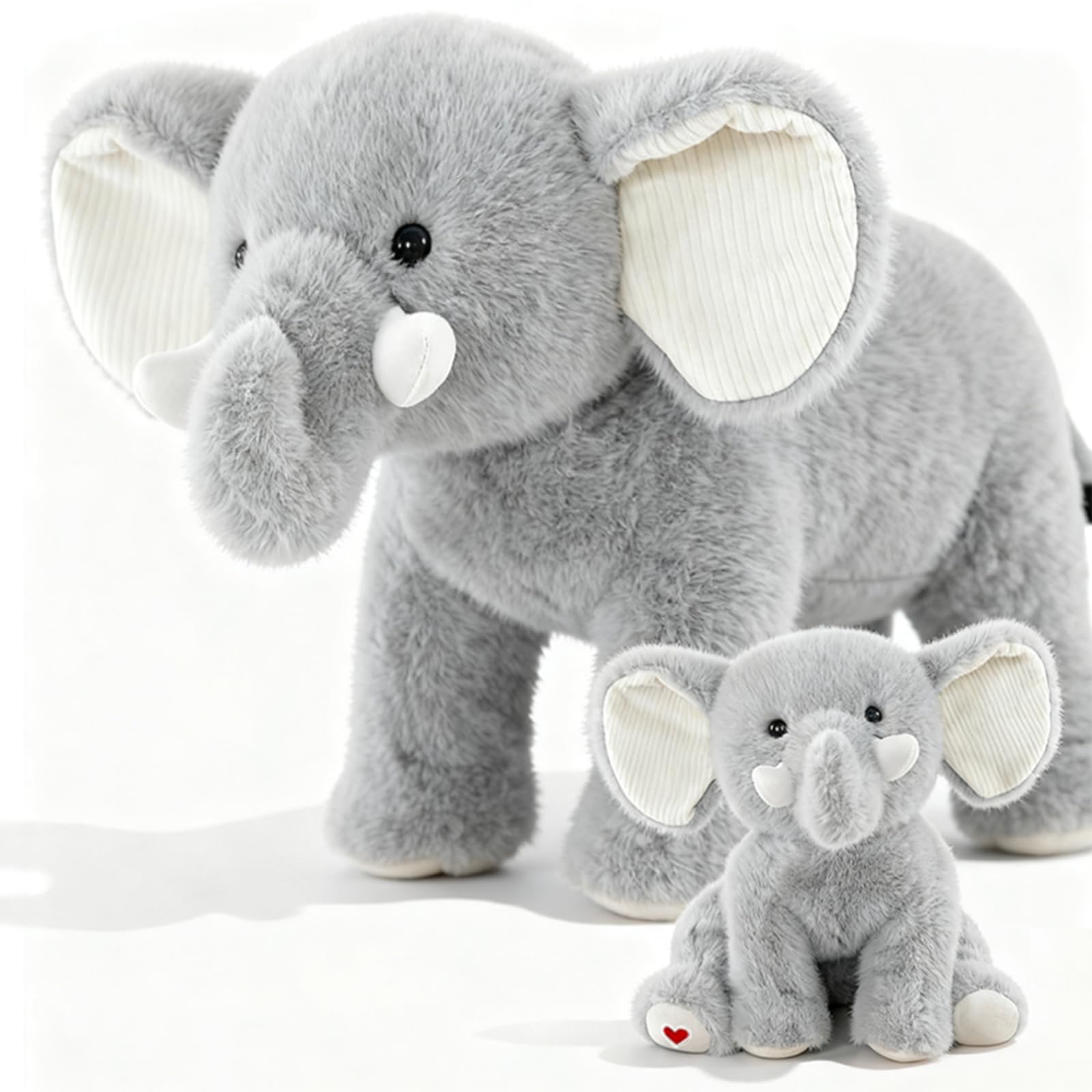 Photo 1 of 2.2lbs Mom and Baby Elephant Plush Toys, 2PCS Elephant Stuffed Animals 18in | 12in, Soft Plush Elephants Toy Gifts for Kids Girl Boy Birthday Christmas Festival (Softer than Other Short-haired Plush)