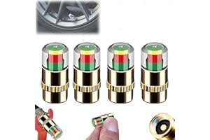 4 PCS Tire Pressure Monitor Valve Stem Caps, 2.4Bar 36PSI Car Tire Pressure Monitor Sensor Indicator with 3 Color Eye Alert, 
