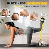 WOQQW Resistance Bands Set with Ankle Straps and Cuffs 3 Levels 10/20/30 lb view 3