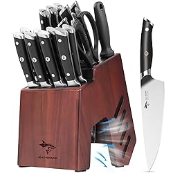 MAD SHARK Knife Set, 17 Pieces Kitchen Chef Knife