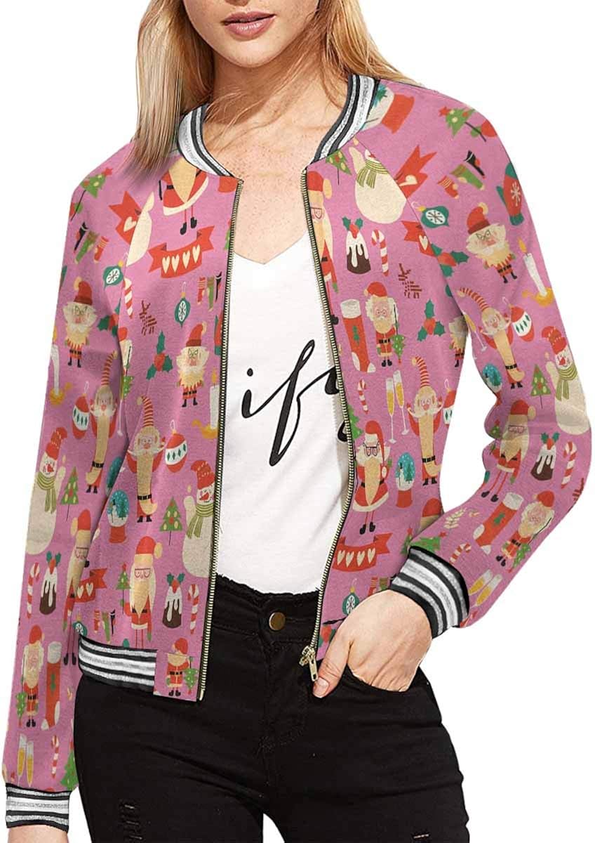 INTERESTPRINT Women's Cute Funny Christmas Santa Long Sleeve Jacket at Amazon Women's Coats Shop